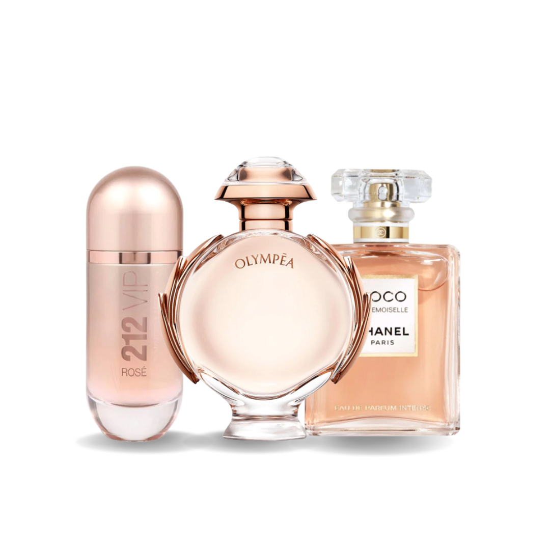 Kombi-Angebot 3 Parfüms - 212 VIP Rosé von Carolina Herrera | Olympéa von Paco Rabanne | Coco Mademoiselle von Chanel