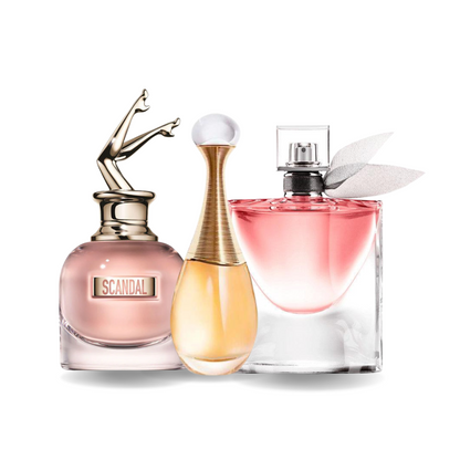 Kombi-Angebot 3 Parfüms - Scandal von Jean Paul Gaultier, J'adore von Dior und La Vie Est Belle von Lancôme